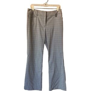 Gray plaid wide leg trousers professional Academia eclectic grandpa dress pants